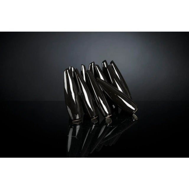 Rice Flower Vase in Black Ceramic from VGnewtrend, in New conditions. Designed from 2000