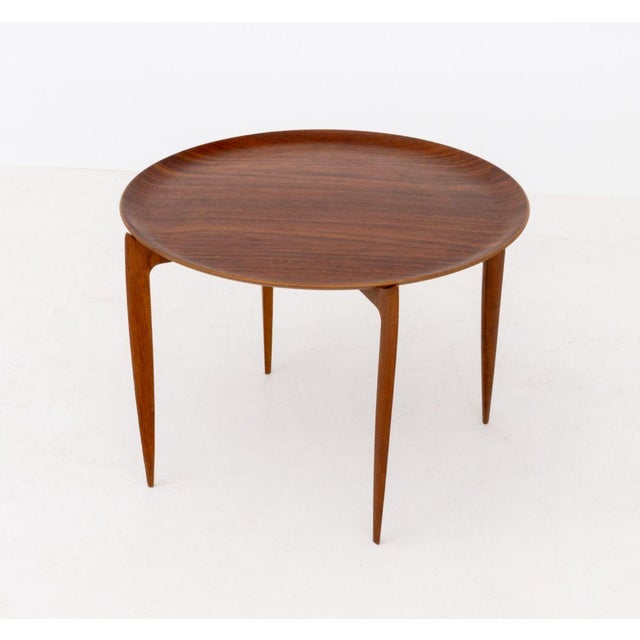 Mid-Century Modern Fritz Hansen Teak Folding Tray Table For Sale - Image 3 of 9