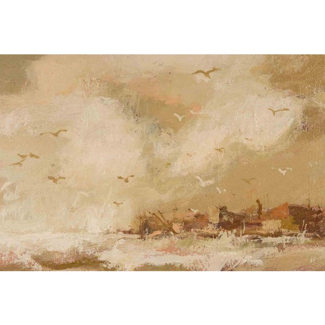 Modern Franco Marzilli, View of the Bay, Oil Painting, 1970s For Sale - Image 3 of 6
