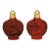 Vintage 1950s Asian Red Carved Snuff Bottles Plastic Salt & Pepper Shakers For Sale