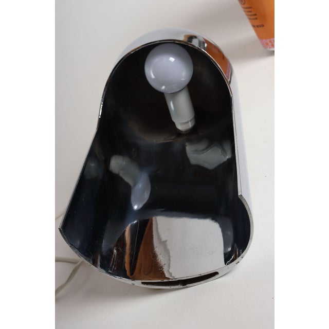 Chrome 1960s Italian Modern Space Age Sculptural Chrome "Helmet" Table Lamps - a Pair For Sale - Image 8 of 18
