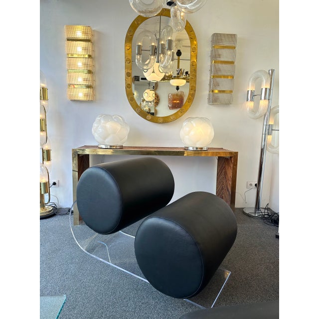 Metal Contemporary Pair of Brass and Murano Glass Sconces, Italy For Sale - Image 7 of 13