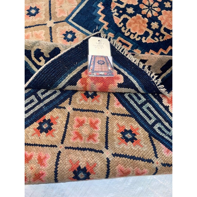 Antique 1900s Chinese Floral Medallion Rug 7'2" X 4'5" For Sale - Image 4 of 4
