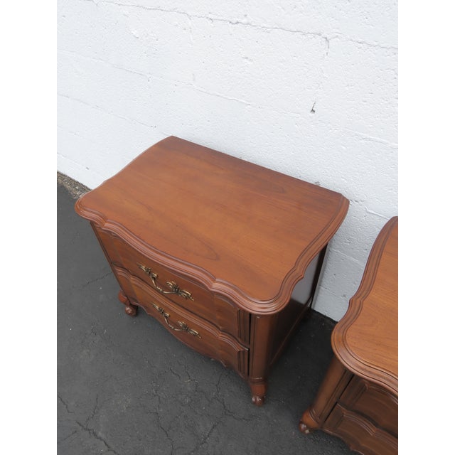 French Carved Large Nightstands Bedside End Tables a Pair 6437 For Sale - Image 9 of 14