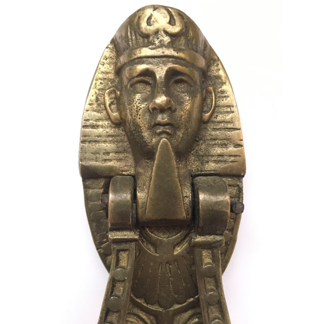 Traditional 1970s Egyptian Motif Brass Door Knocker For Sale - Image 3 of 6