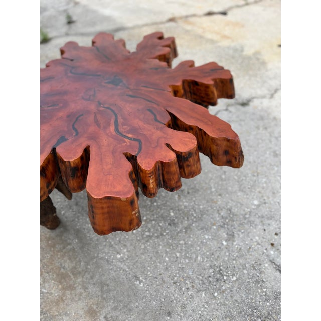 Late 20th Century Cypress Wood Block and Stalactite Base Coffee Table For Sale - Image 5 of 13