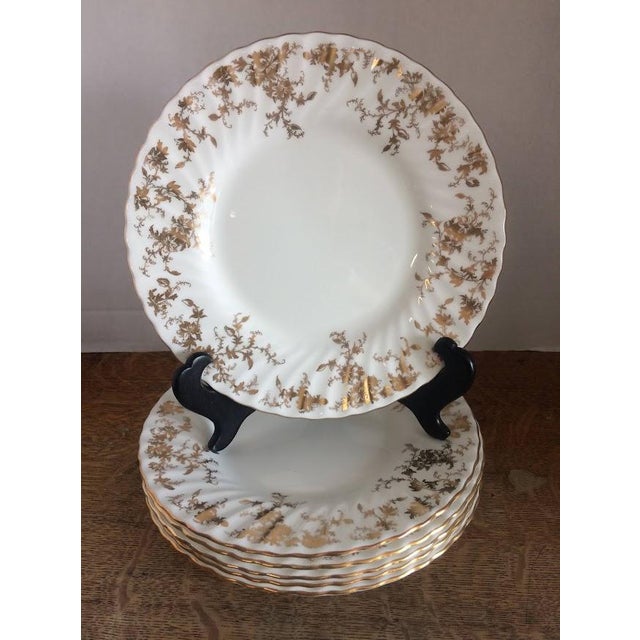 English Vintage Minton "Ancestral" Gold Plates, Set of Six For Sale - Image 3 of 7