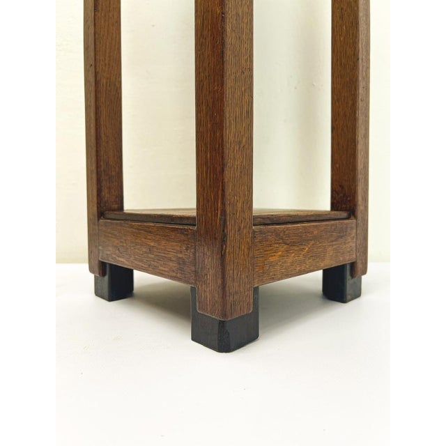 Art Deco Pedestal in Oak, 1920s For Sale - Image 15 of 17