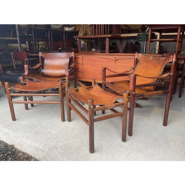 Safari Chair and Ottoman by Arne Norell, 1970, Set of 4 For Sale - Image 17 of 18