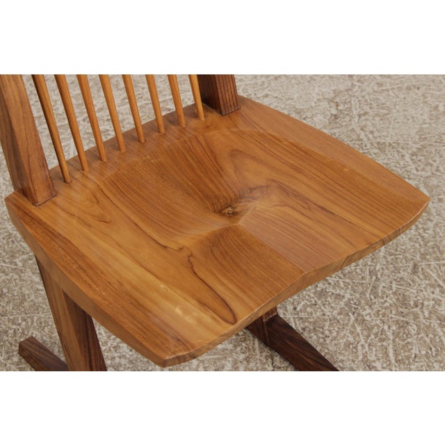 Wood Set of 6 George Nakashima Style Conoid Dining Room Chairs For Sale - Image 7 of 18