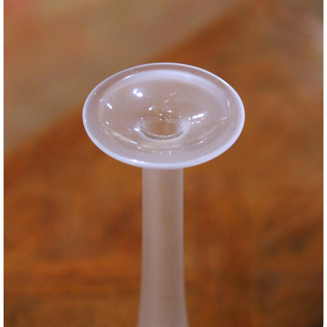 Vintage French Frosted Crystal Soliflore Vase by Marie-Claude Lalique For Sale - Image 4 of 10