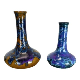 German Super Glaze Ceramic Studio Pottery Vase from Marei Ceramics, 1970s, Set of 2 For Sale