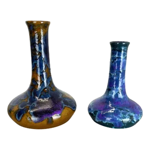 German Super Glaze Ceramic Studio Pottery Vase from Marei Ceramics, 1970s, Set of 2