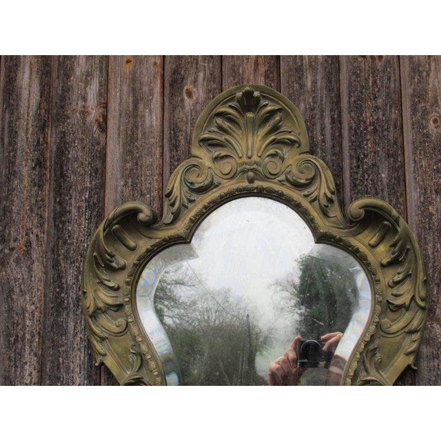19th Century Gilt Brass Mirror with Five Branch Candelabra For Sale - Image 5 of 7