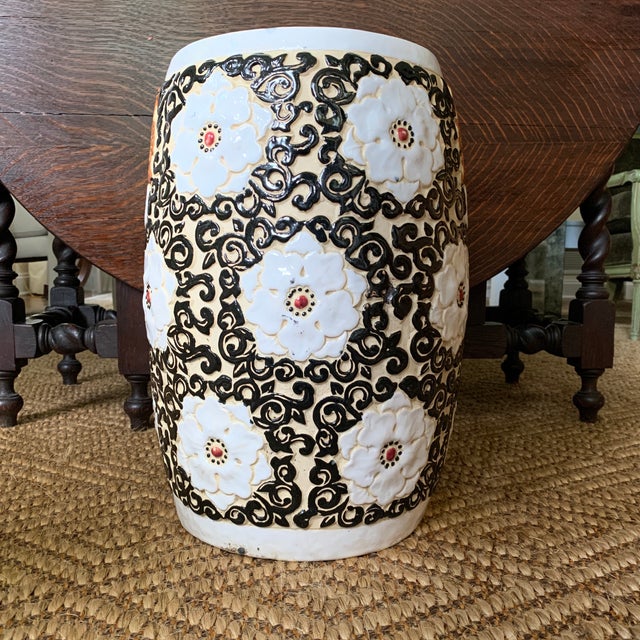 Black And White Geometric Floral Moroccan Style Ceramic Garden