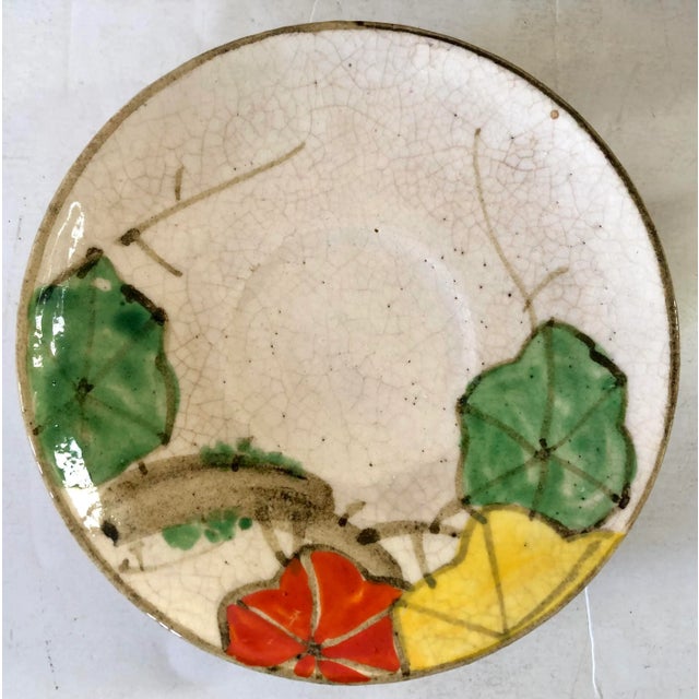 Vintage Japanese Wabi Sabi Pottery Cups and Saucers, Set of 4 For Sale - Image 4 of 7