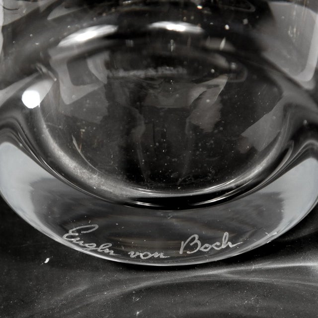 Mid-Century Clear Glass Decanter Signed Eugene Von Boch for Villeroy & Boch For Sale - Image 10 of 10