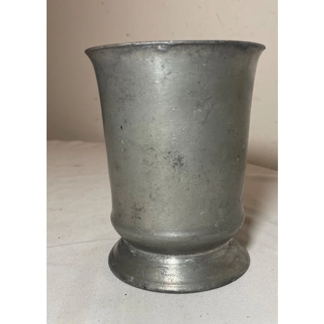 English Share Antique Buckley & Beach English 1890's Handmade Pewter Beer Mug Stein Weaver Arm For Sale - Image 3 of 10