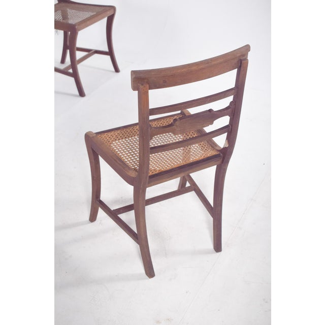 Wood Antique Chairs with Straw Bottoms, 1890s, Set of 4 For Sale - Image 7 of 11