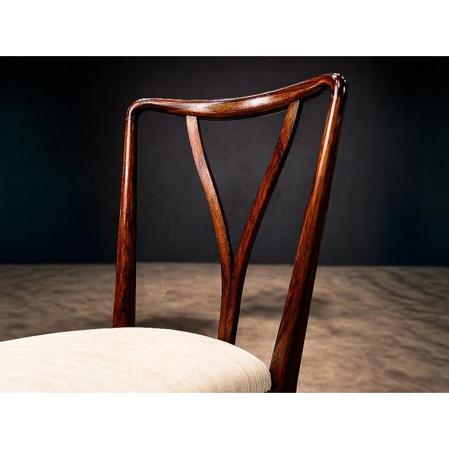Set of Eight Sculptural Dining Chairs in Rosewood by Giuseppe Scapinelli, Brazil, C. 1950s For Sale - Image 10 of 15