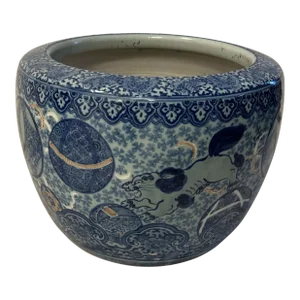 Late 19th Century Blue and White Porcelain Hibachi