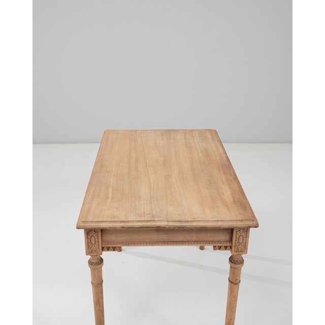 19th Century French Louis XVI Wooden Writing Table with Fluted Legs For Sale - Image 14 of 18