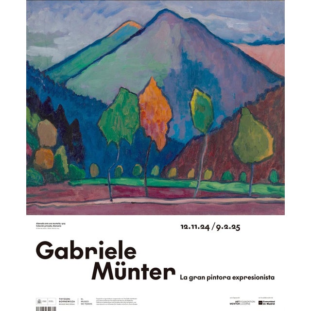Gabriele Münter Lane in Front of a Mountain Exhibition Poster Dimensions: 22,2 x 26,7 in / 56,5 x 68 cm Sold unframed