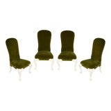 Image of Set of Four Green Velvet Oscar de la Renta for Century Side Chairs For Sale