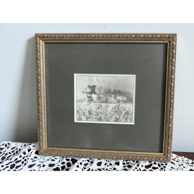Vintage Palladium Black and White Print Still Life Framed 8 X 9" For Sale In Washington DC - Image 6 of 7
