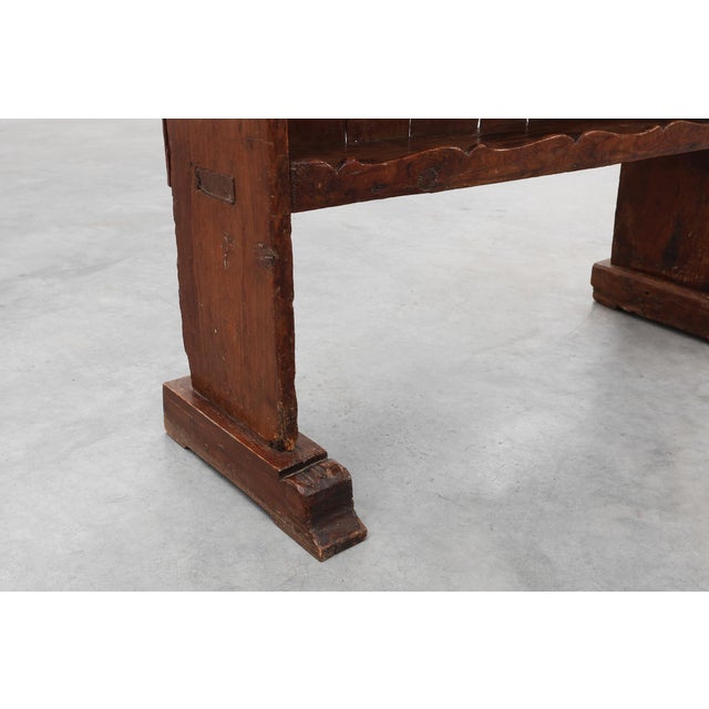 17th Century French Art Populaire Chestnut Cabinet with Gabled Top For Sale - Image 14 of 16