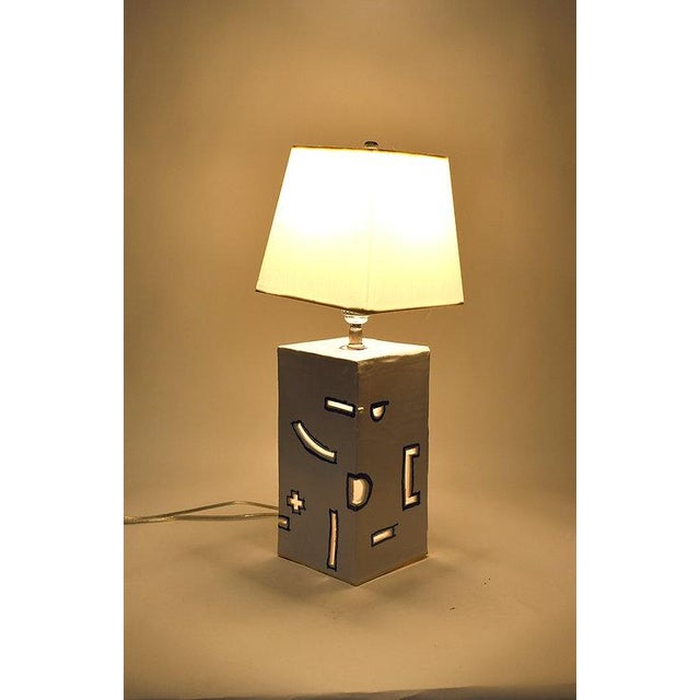 Contemporary Cobalt and White Table Lamp For Sale - Image 4 of 5