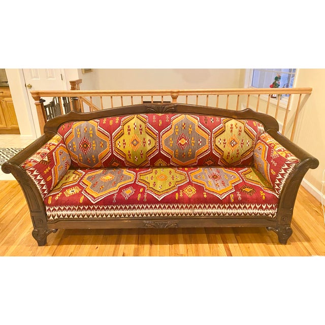 2010s Custom Turkish Kilim Sofa For Sale - Image 5 of 9