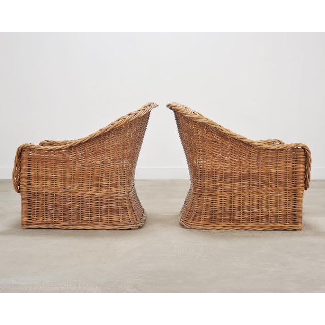 Suite of Michael Taylor Style Rattan Wicker Chairs and Sofa For Sale - Image 14 of 18