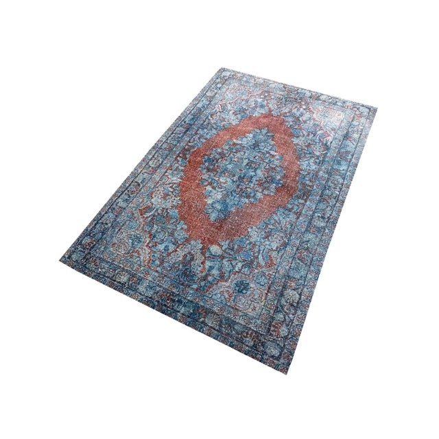 Textile 1950s Old Vintage Persian Mahal Area Rug 4x7 For Sale - Image 7 of 8