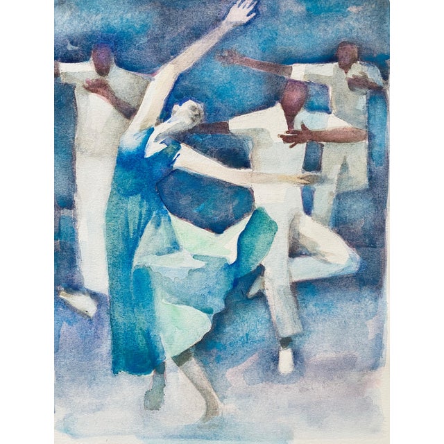 Moses Bagel Bahelfer, Polish French Judaica Watercolor Gouache Painting Original Bauhaus Yiddish Art For Sale