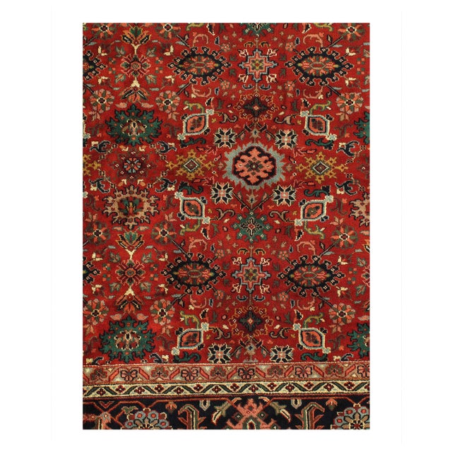 This rug features Rust / Navy colored,Hand knotted technique, and is 100% hand knotted. 100% fine wool. This rug has a...