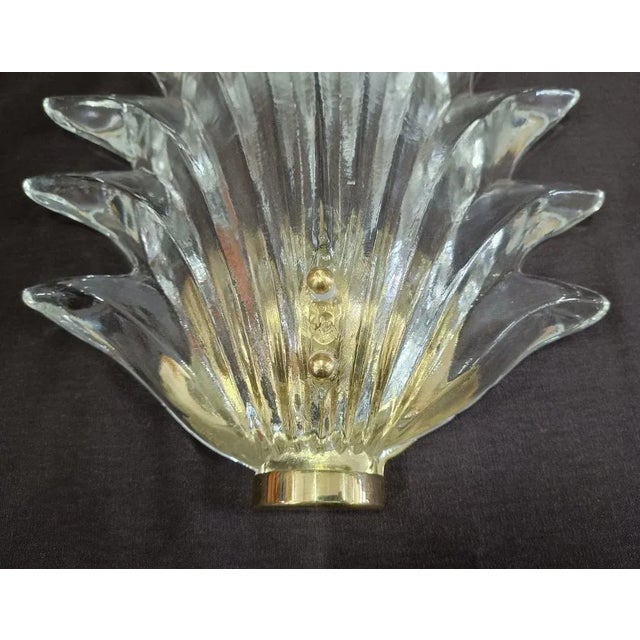 Metal Murano Transparent Glass and Brass Wall Light, 1990 For Sale - Image 7 of 9