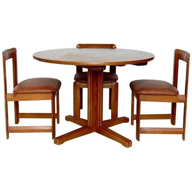 Wooden Chairs and Dining Table by Guillaumes, 1960s, Set of 3 For Sale - Image 13 of 14
