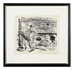 Lovis Corinth, Badeanstalt, 1920, Lithograph, Hand-Signed Test Print, Berlin