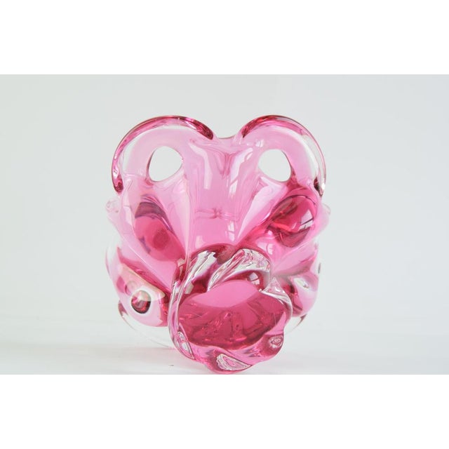 Mid-Century Czech Art Glass Basket Bowl by Josef Hospodka, 1970 For Sale - Image 8 of 9