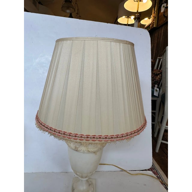 Antique Alabaster Table Lamps- a Pair For Sale - Image 4 of 11