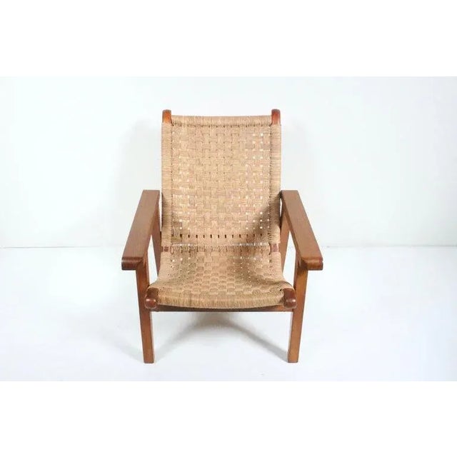 Michael van Beuren Bauhaus Teak and Raffia Lounge Chair, circa 1940 For Sale - Image 6 of 13
