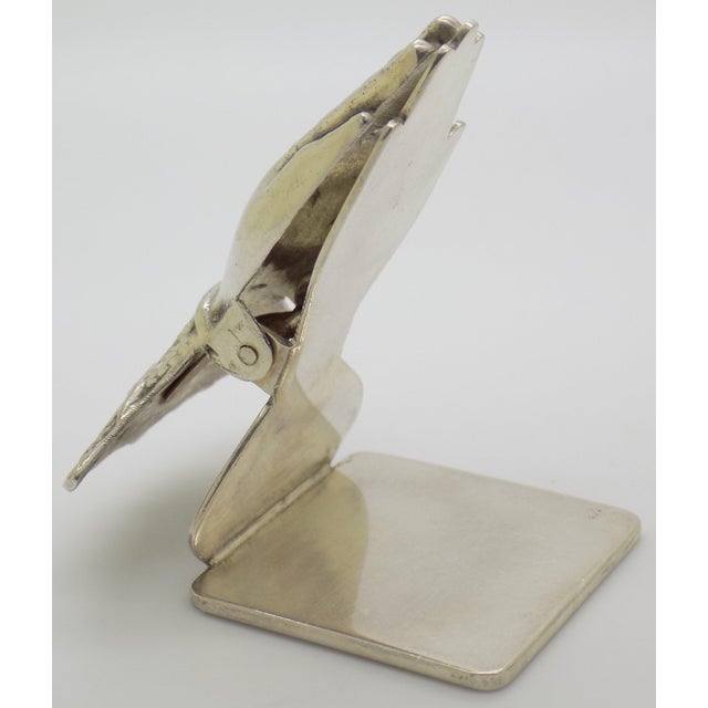 Silver 1970s Vintage Italian Handmade Genuine Silver Figural Hand Desk Memo Clip From Florence For Sale - Image 8 of 14