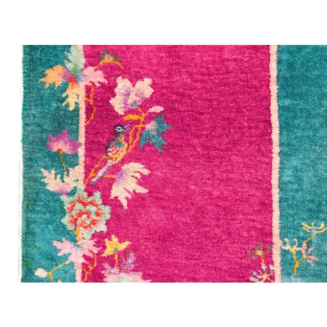 Magenta Early 20th Century Chinese Art Deco Rug For Sale - Image 8 of 14