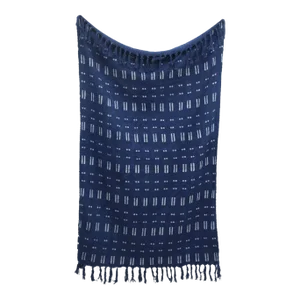 Contemporary Cotton Handwoven Block Printed Throw Blanket