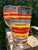 Vintage Fiesta Drinking Glasses and Two Water or Iced Tea Glasses - Red, Yellow and Blue Stripes With Fiesta Mark on Front Panel - Set of 6 For Sale In Sacramento - Image 6 of 11