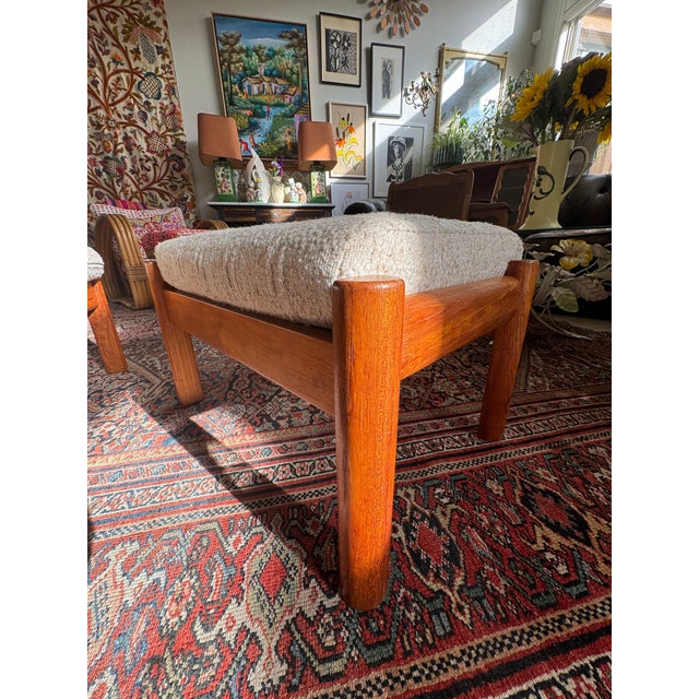 1970s Mid Century Juul Kristensen Teak Stool/ Ottoman (Only 1 Left!) For Sale - Image 10 of 12