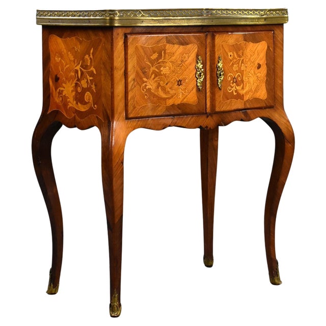 French Marquetry Side Cabinet, 1870s For Sale