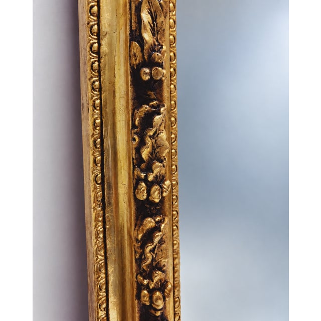 Large Golden Full-Length Mirror with Crest from Green Square For Sale - Image 6 of 10