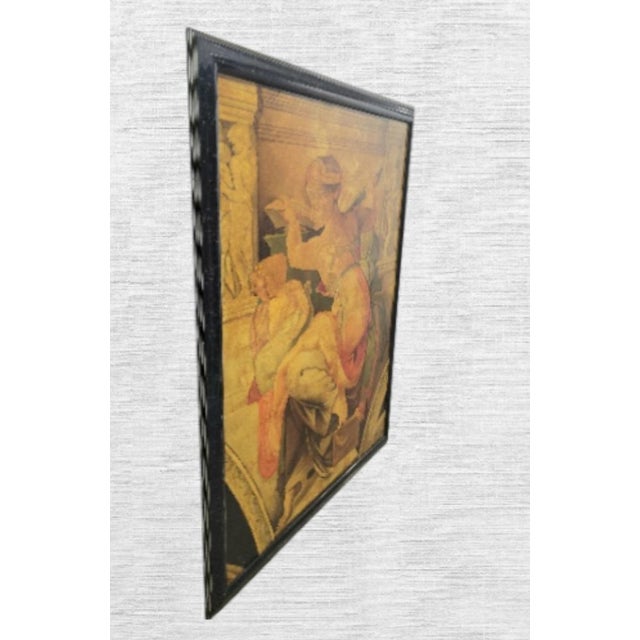 An incredible pair of Monumental sized signed reproduction oil paintings of MichaelAngelo's Sistine Chapel ceiling in the...